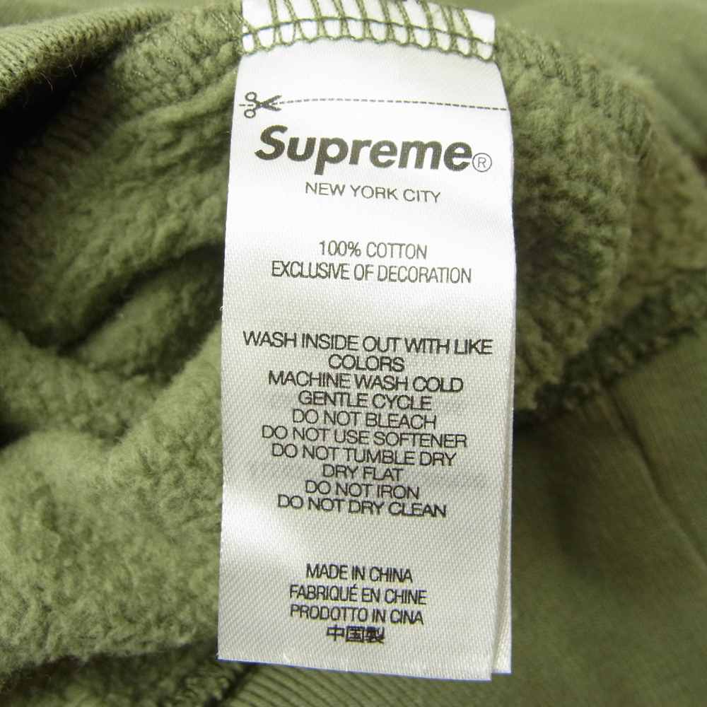 Supreme シュプリーム 21AW Contrast Hooded Sweatshirt コントラスト フーデット スウェット パーカー M カーキ系 レッド系 M【中古】