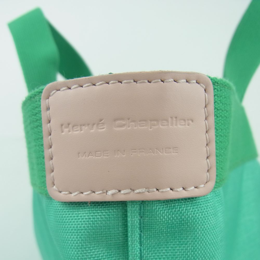 Herve Chapelier エルベ・シャプリエ 707CO ジャッド エメロード コーデュラ舟型 トート バック グリーン系【美品】【中古】