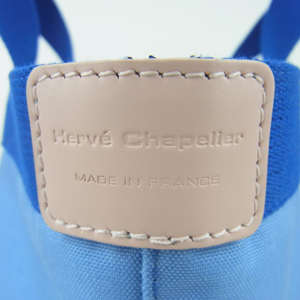 Herve Chapelier エルベ・シャプリエ 707CO アーティック アンディゴ コーデュラ舟型 トート バック ブルー系【美品】【中古】