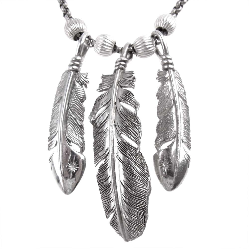 SAAD サード フェザー ビーズ カスタム ネックレス シルバー系【中古】