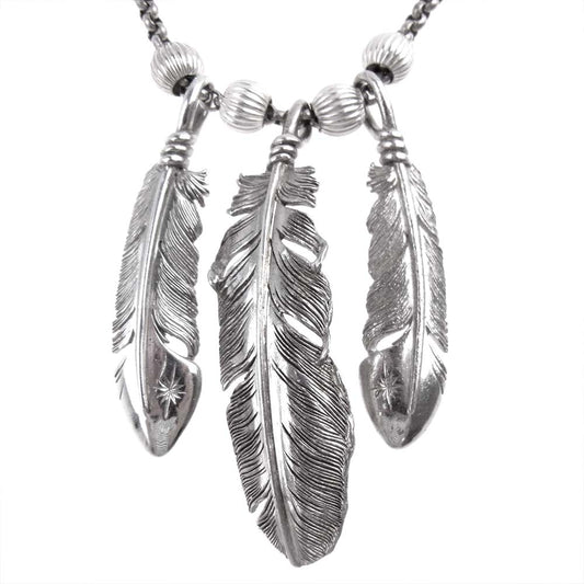 SAAD サード フェザー ビーズ カスタム ネックレス シルバー系【中古】