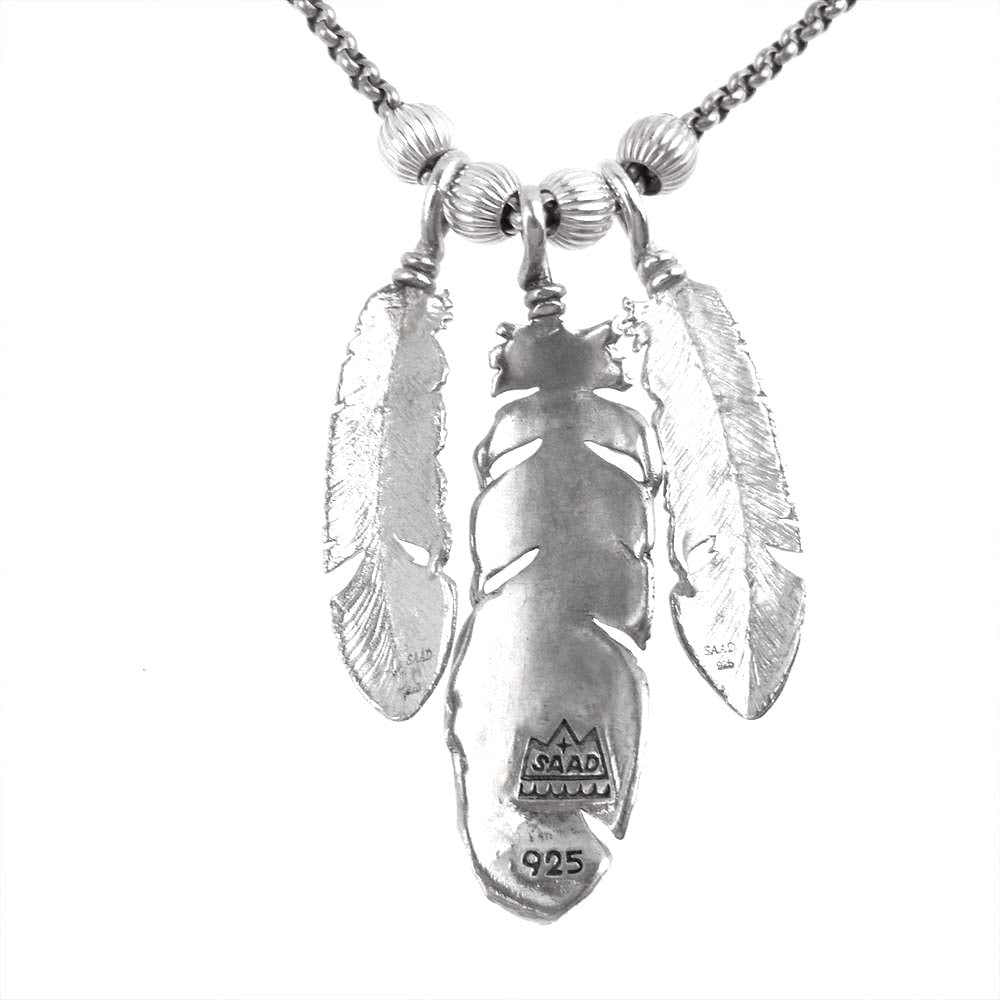 SAAD サード フェザー ビーズ カスタム ネックレス シルバー系【中古】