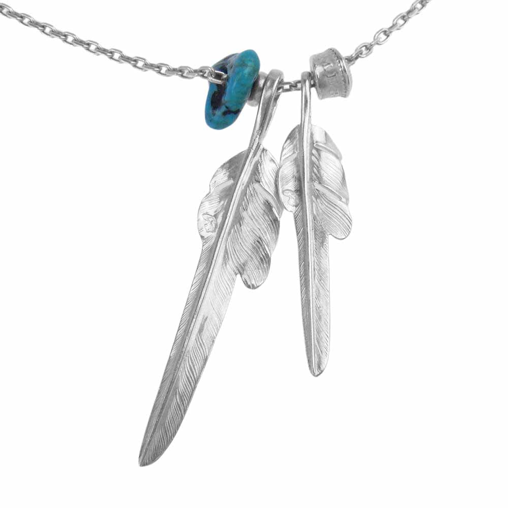 LARRY SMITH ネックレス　ターコイズ　カゼキリフェザー　セット LARRY SMITH ラリースミス カゼキリフェザーL M ターコイズ コイン