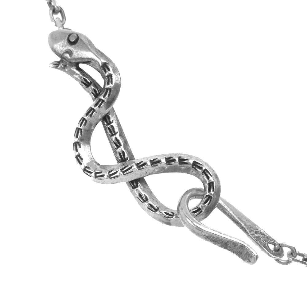 LARRY SMITH ラリースミス カゼキリフェザーL M S イーグルメタル スネーク チェーン フック カスタムネックレス シルバー系【中古】