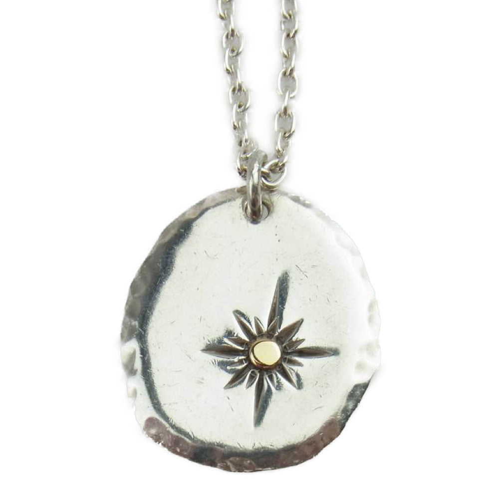 K18ポイント タタキ ネックレス シルバー系【中古】