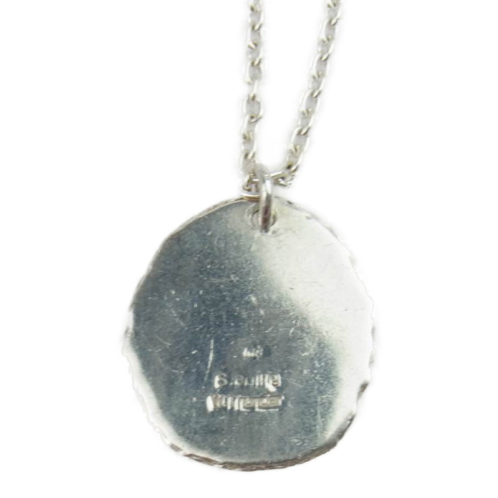 K18ポイント タタキ ネックレス シルバー系【中古】