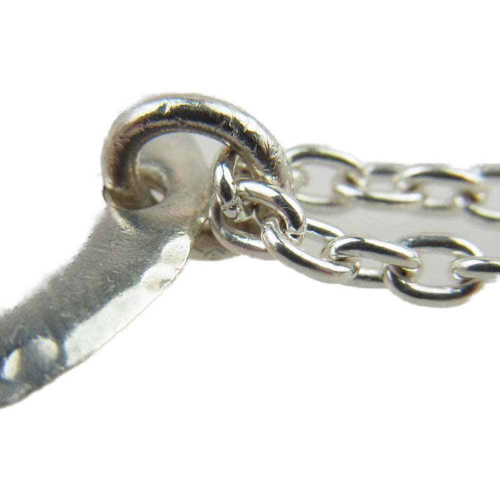 K18ポイント タタキ ネックレス シルバー系【中古】