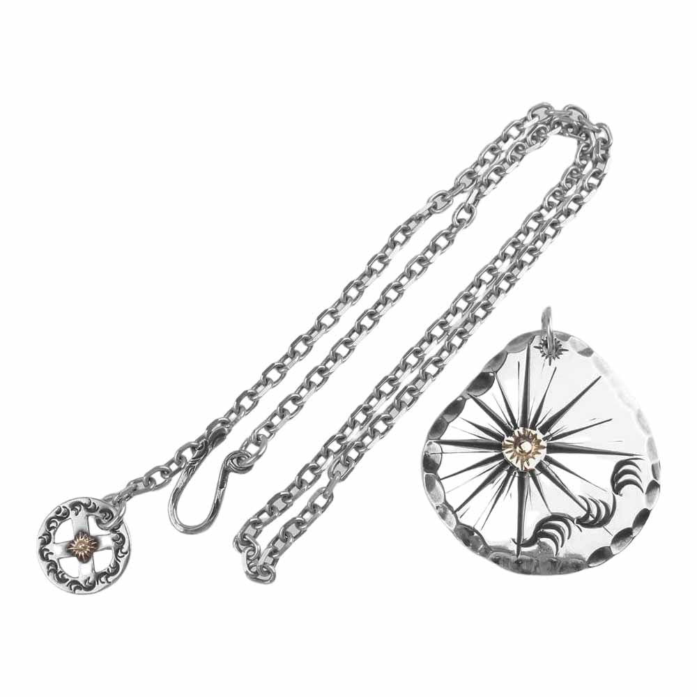 ARIZONA FREEDOM アリゾナフリーダム K18メタル付き タタキ ホイール フックチェーン ネックレス シルバー系【中古】