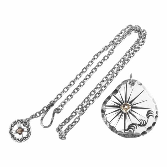 ARIZONA FREEDOM アリゾナフリーダム K18メタル付き タタキ ホイール フックチェーン ネックレス シルバー系【中古】