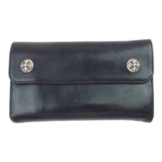 CHROME HEARTS クロムハーツ（原本有） WAVE WALLET ウェーブウォレット クロスボール ブラック系【中古】