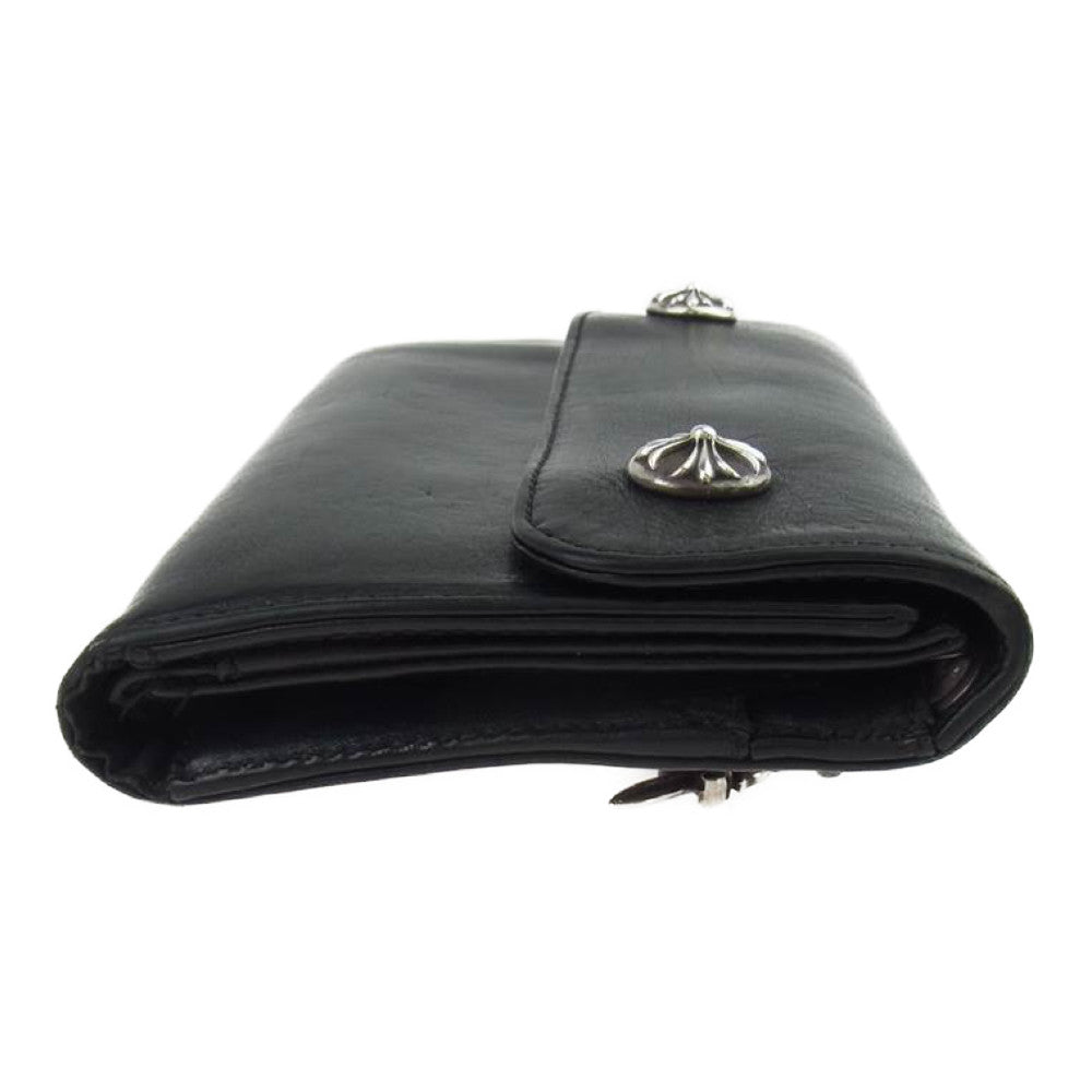 CHROME HEARTS クロムハーツ（原本有） WAVE WALLET ウェーブウォレット クロスボール ブラック系【中古】