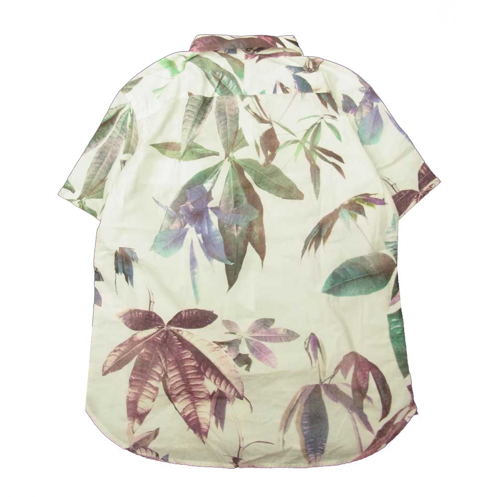 Paul Smith ポール・スミス ボタンダウン仕様 リーフ柄 半袖シャツ ホワイト系 M【中古】