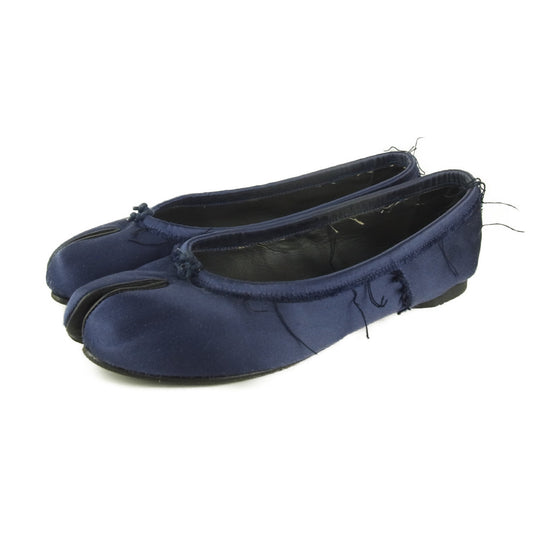 MAISON MARGIELA メゾンマルジェラ 17AW S58WZ0018 TABI BALLERINA タビ バレリーナ サテン 足袋 バレエ シューズ ネイビー系 37【中古】