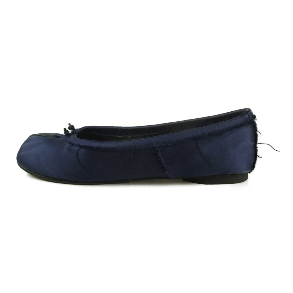 MAISON MARGIELA メゾンマルジェラ 17AW S58WZ0018 TABI BALLERINA タビ バレリーナ サテン 足袋 バレエ シューズ ネイビー系 37【中古】