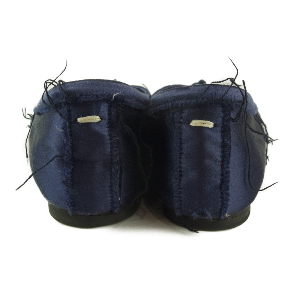 MAISON MARGIELA メゾンマルジェラ 17AW S58WZ0018 TABI BALLERINA タビ バレリーナ サテン 足袋 バレエ シューズ ネイビー系 37【中古】