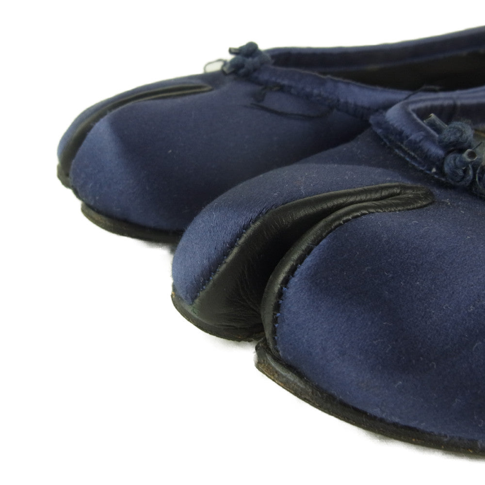 MAISON MARGIELA メゾンマルジェラ 17AW S58WZ0018 TABI BALLERINA タビ バレリーナ サテン 足袋 バレエ シューズ ネイビー系 37【中古】