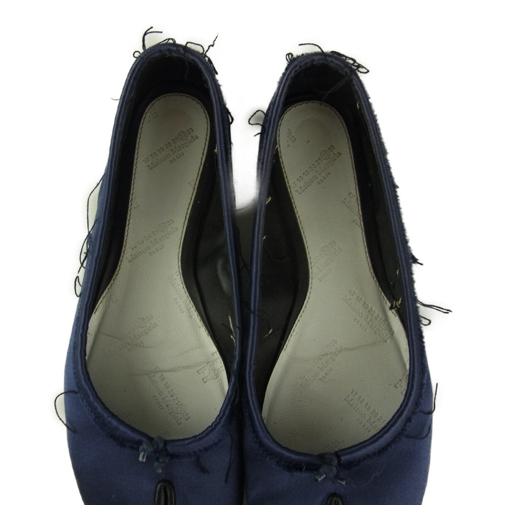 MAISON MARGIELA メゾンマルジェラ 17AW S58WZ0018 TABI BALLERINA タビ バレリーナ サテン 足袋 バレエ シューズ ネイビー系 37【中古】