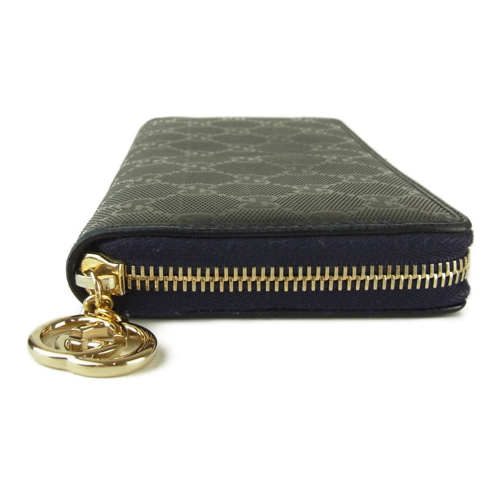 GUCCI グッチ 212110 0416 GG インプリメ ラウンドファスナー ロング ウォレット 長財布 ネイビー系【中古】