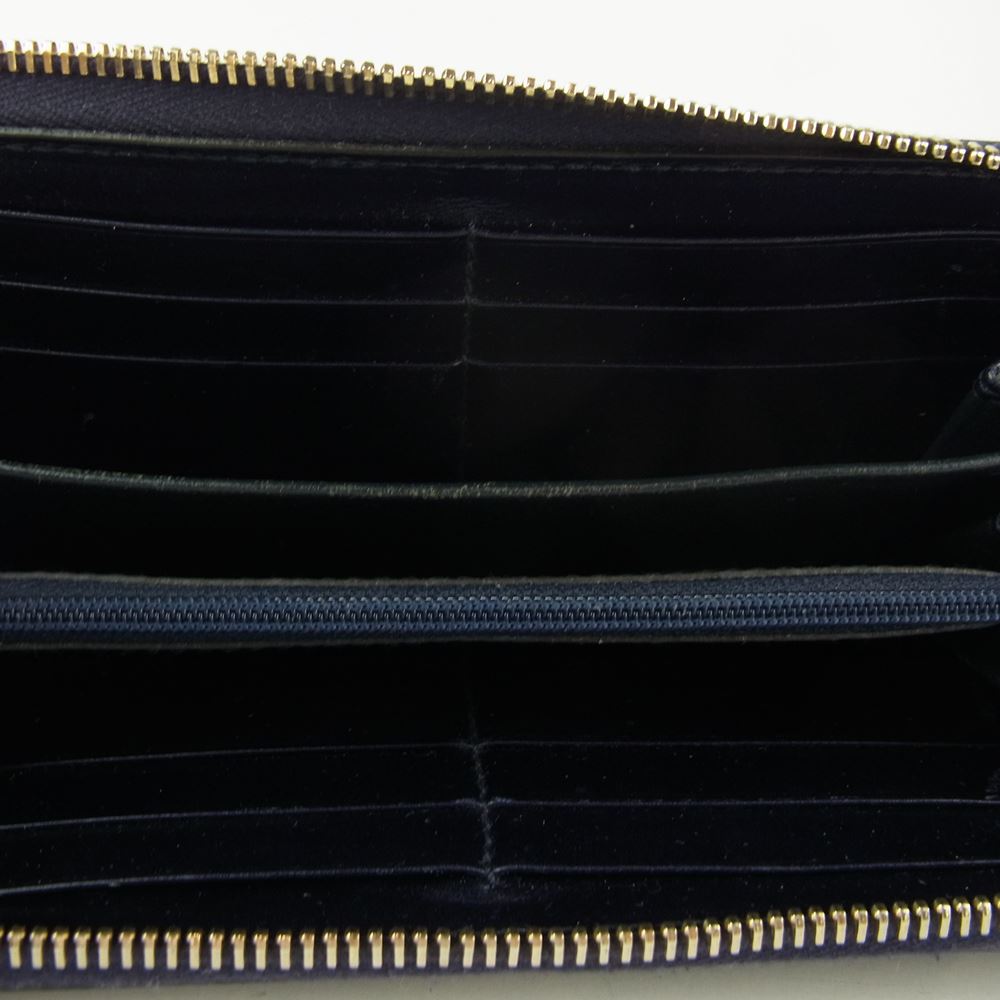 GUCCI グッチ 212110 0416 GG インプリメ ラウンドファスナー ロング ウォレット 長財布 ネイビー系【中古】