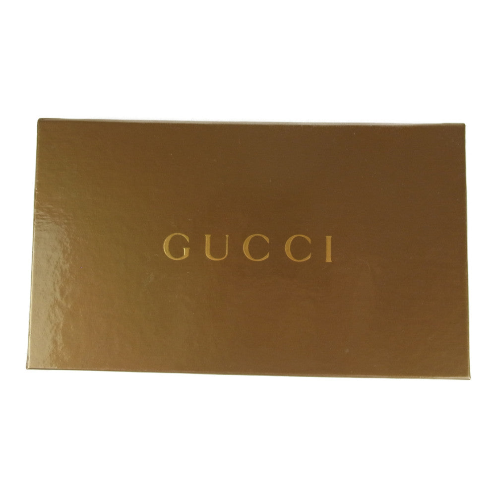 GUCCI グッチ 258405 0416 シャイニー マイクロ グッチ シマ リボン チャーム フラップ ウォレット 長財布  ピンク系【中古】