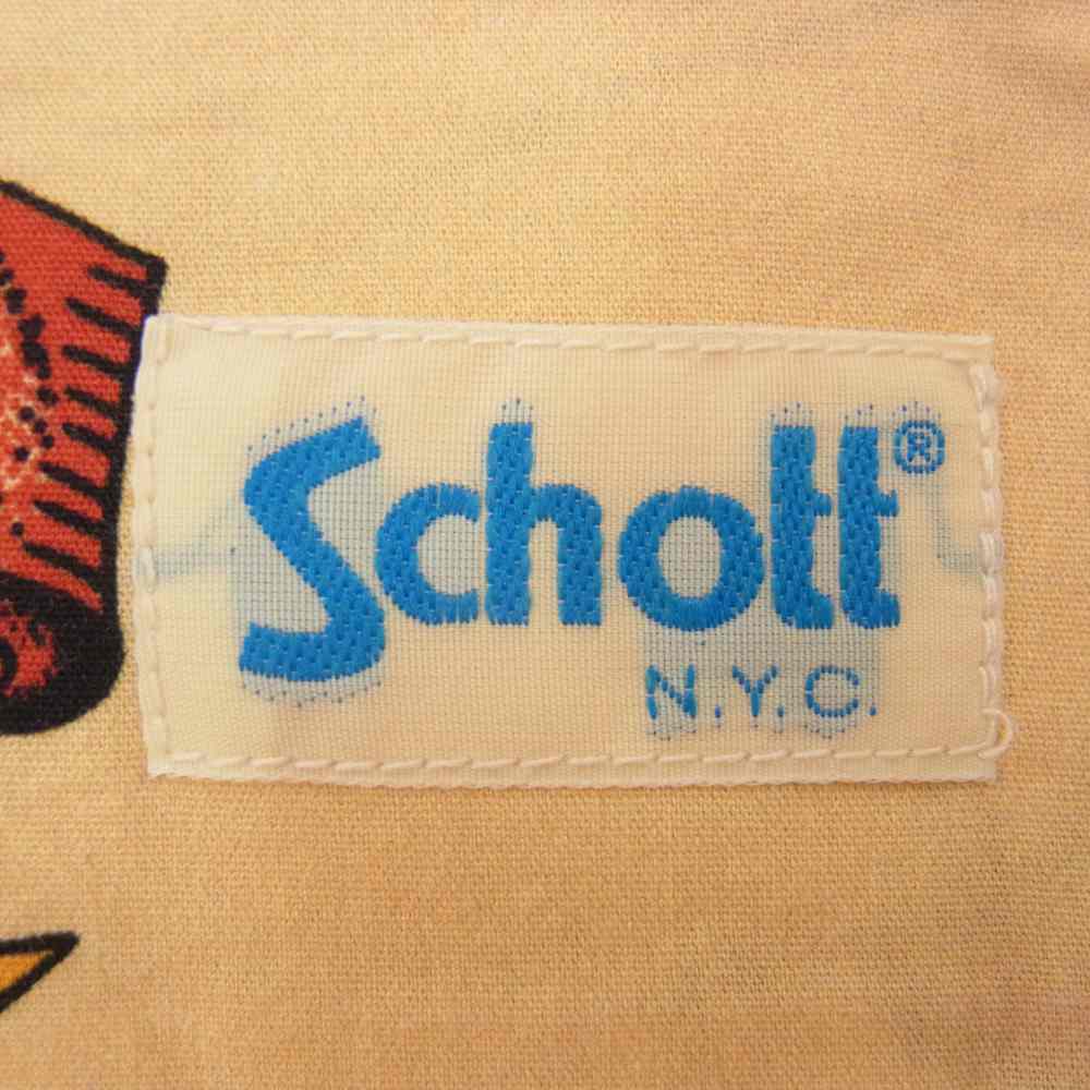 schott ショット 3115054 HAWAIIAN LS SHIRT TATTOO ハワイアン タトゥー オープンカラー 長袖 シャツ イエロー系 M【中古】