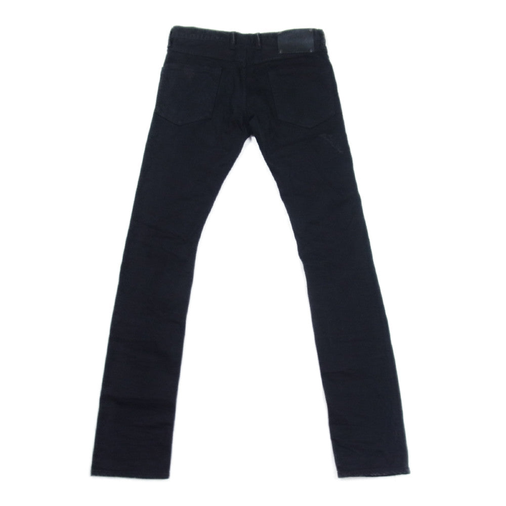 ISAMUKATAYAMA BACKLASH イサムカタヤマバックラッシュ 16AW 1356-01C TUMBLE WITH YOU クラッシュ加工 レザーリペア スリム デニム パンツ ブラック系 S【中古】
