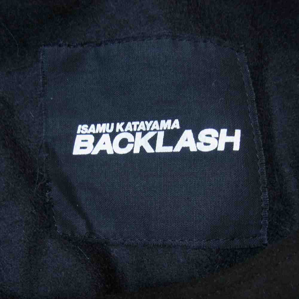 ISAMUKATAYAMA BACKLASH イサムカタヤマバックラッシュ 1781-03 ウールシルキー加工 ディアストレッチ レザー プルオーバー ブラック系 S【中古】