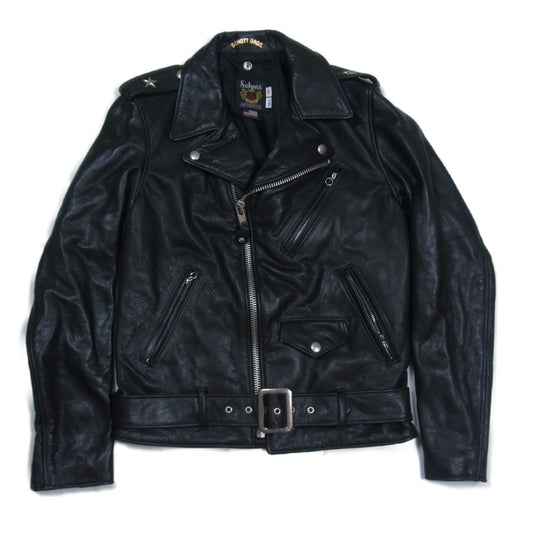 schott ショット 516UST USA製 NEW NAKED ONESTAR RIDERS TALL ニュー ネイキッド レザー ワンスター トール ダブル ライダース ジャケット  ブラック系 36【中古】