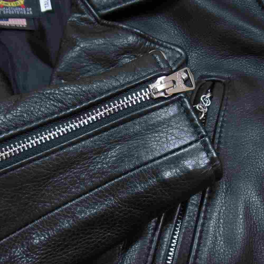 schott ショット 516UST USA製 NEW NAKED ONESTAR RIDERS TALL ニュー ネイキッド レザー ワンスター トール ダブル ライダース ジャケット  ブラック系 36【中古】
