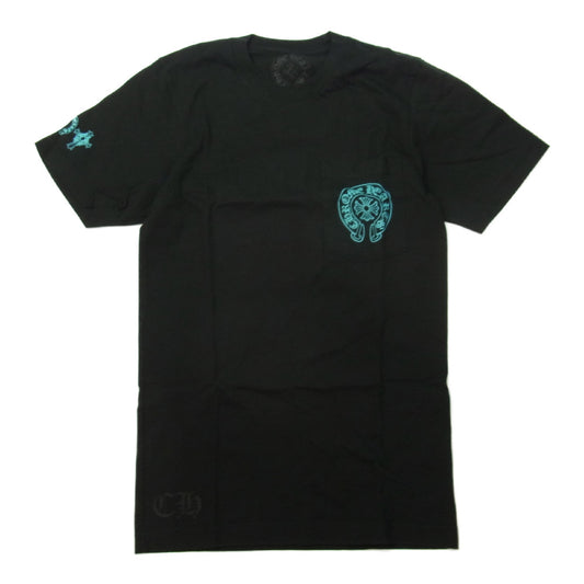 CHROME HEARTS クロムハーツ（原本無） CEMETERY CROSS LOGO POCKET TEE セメタリー クロス ロゴ プリント ポケット Tシャツ ブラック系 XS【美品】【中古】