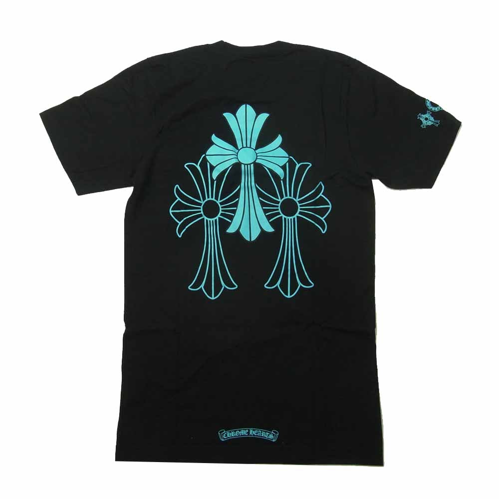 CHROME HEARTS クロムハーツ（原本無） CEMETERY CROSS LOGO POCKET TEE セメタリー クロス ロゴ プリント ポケット Tシャツ ブラック系 XS【美品】【中古】
