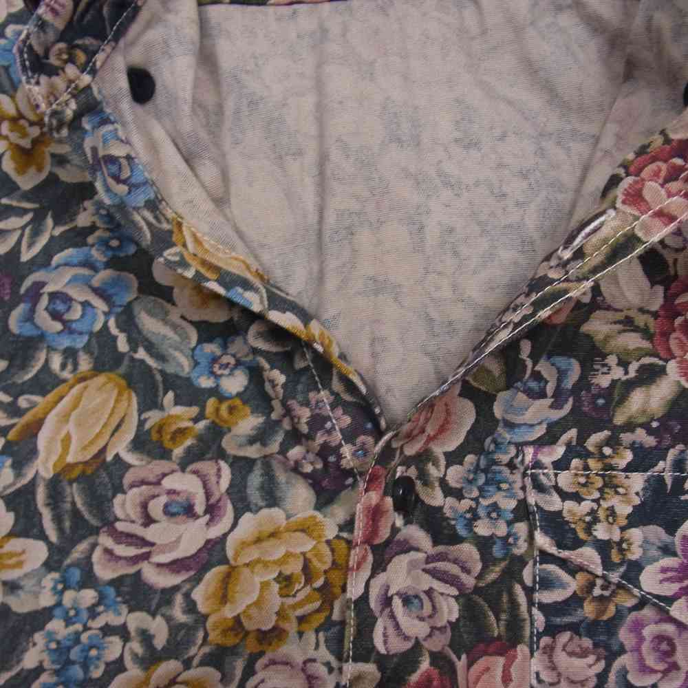 BRU NA BOINNE ブルーナボイン 花柄 総柄 ボタンダウン シャツ 茶黒系【中古】