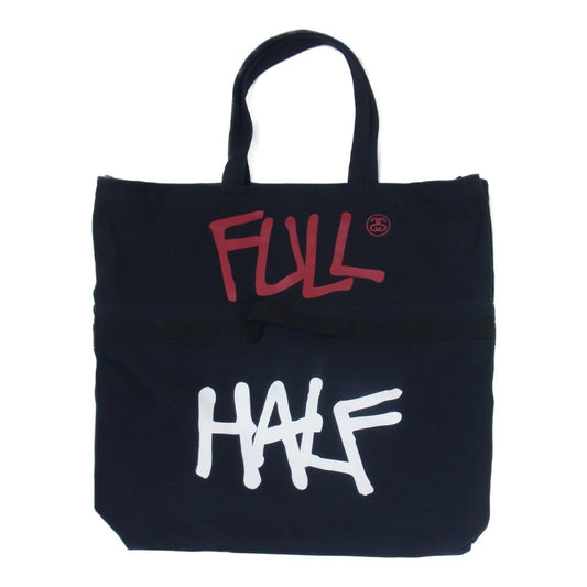 STUSSY ステューシー RETROSPECTIVE 2WAY CANVAS TOTE BAG キャンバス トートバッグ ネイビー系【中古】