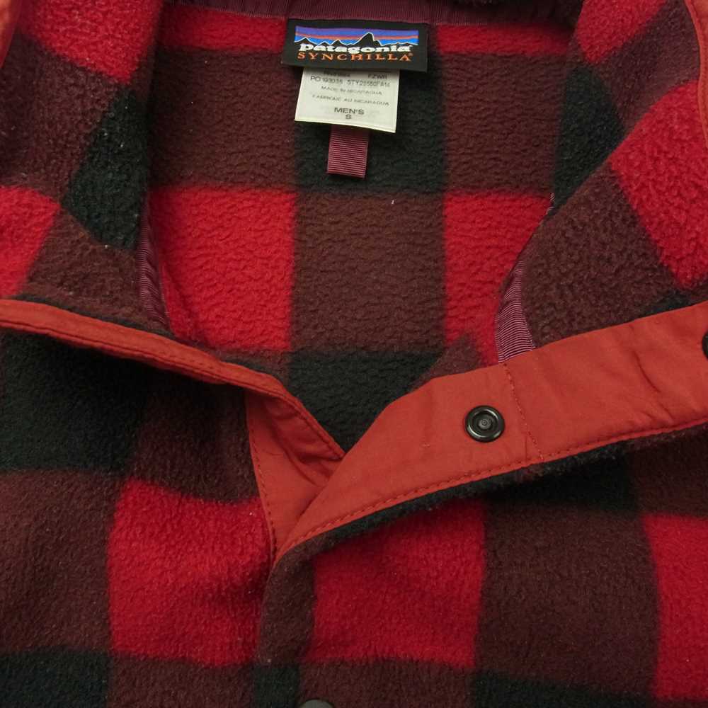 patagonia パタゴニア 14AW 25580 SYNCHILLA シンチラ ハーフスナップ チェック フリース ジャケット レッド系 ブラック系 S【中古】