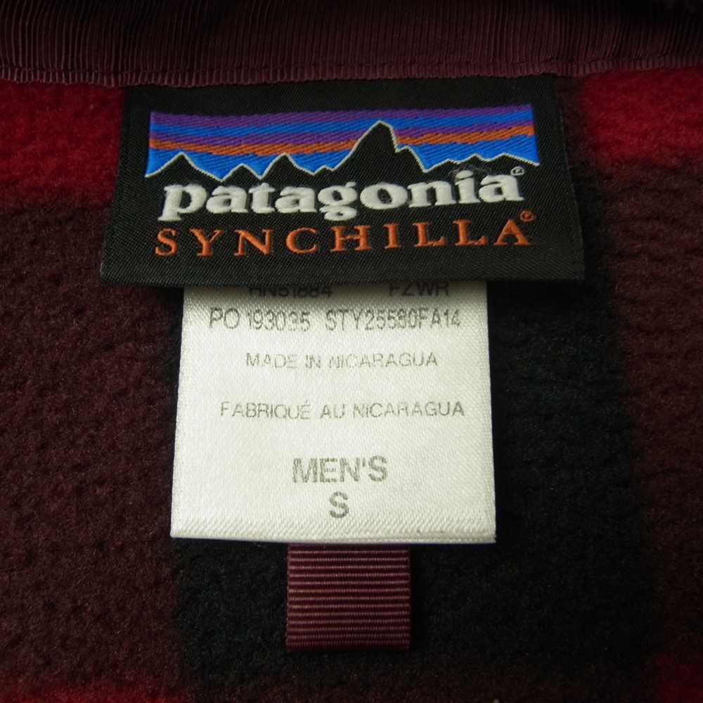 patagonia パタゴニア 14AW 25580 SYNCHILLA シンチラ ハーフスナップ チェック フリース ジャケット レッド系 ブラック系 S【中古】
