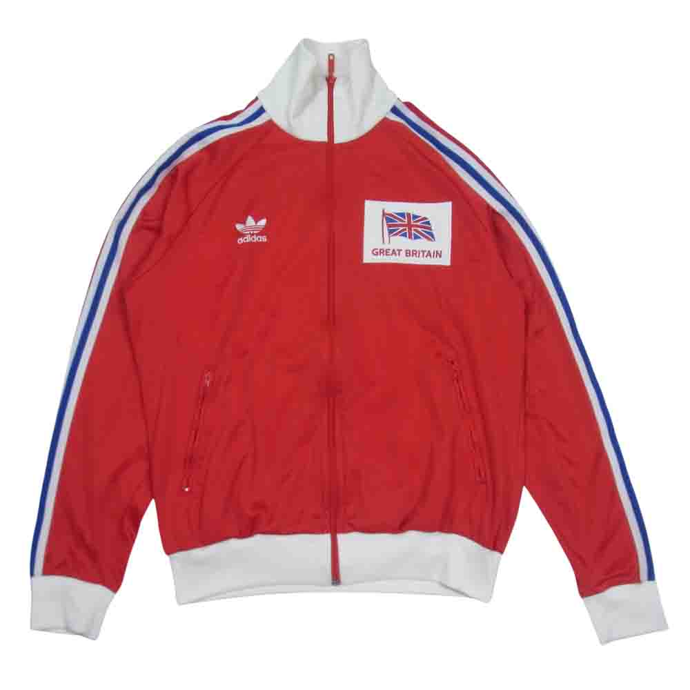 adidas アディダス 00s 復刻 70s GREAT BRITIAN グレートブリテン イングランド トラック ジャージ ジャケット レッド系 L【中古】