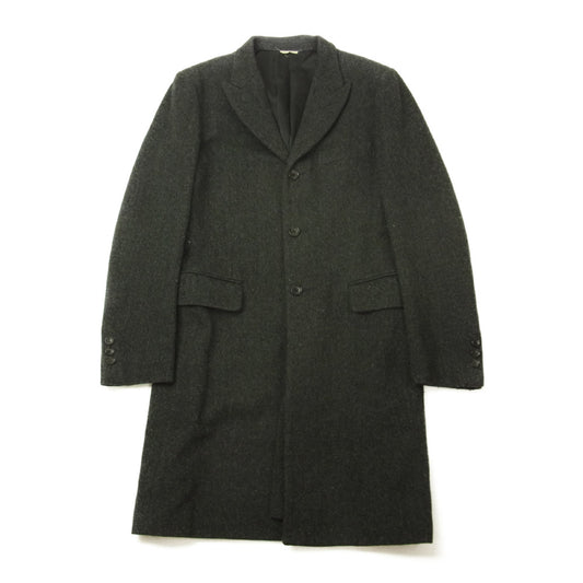 COMME des GARCONS コムデギャルソン HOMME PLUS 06AW バッドボーイ期 アーカイブ PR-J047 オムプリュス ヘリンボーンウール ピークトラペル コート チャコール系 S【中古】