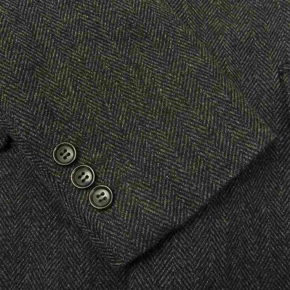 COMME des GARCONS コムデギャルソン HOMME PLUS 06AW バッドボーイ期 アーカイブ PR-J047 オムプリュス ヘリンボーンウール ピークトラペル コート チャコール系 S【中古】