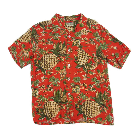 The REAL McCOY'S ザリアルマッコイズ Aloha McCOY アロハ マッコイ HONOLULU HAWAII ハワイアン シャツ レッド系 M【中古】