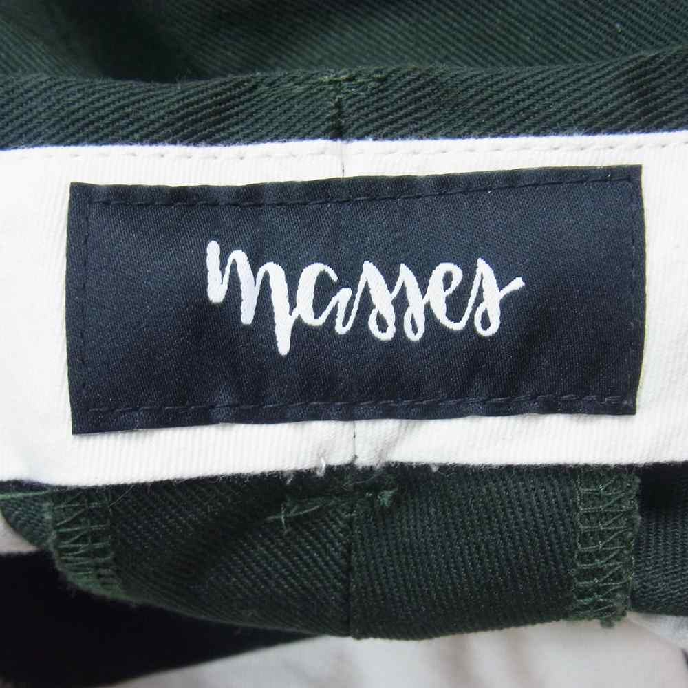 MASSES マシス HOPSACK PANTS ホップサック ワークパンツ ブラックグリーン系 M【中古】