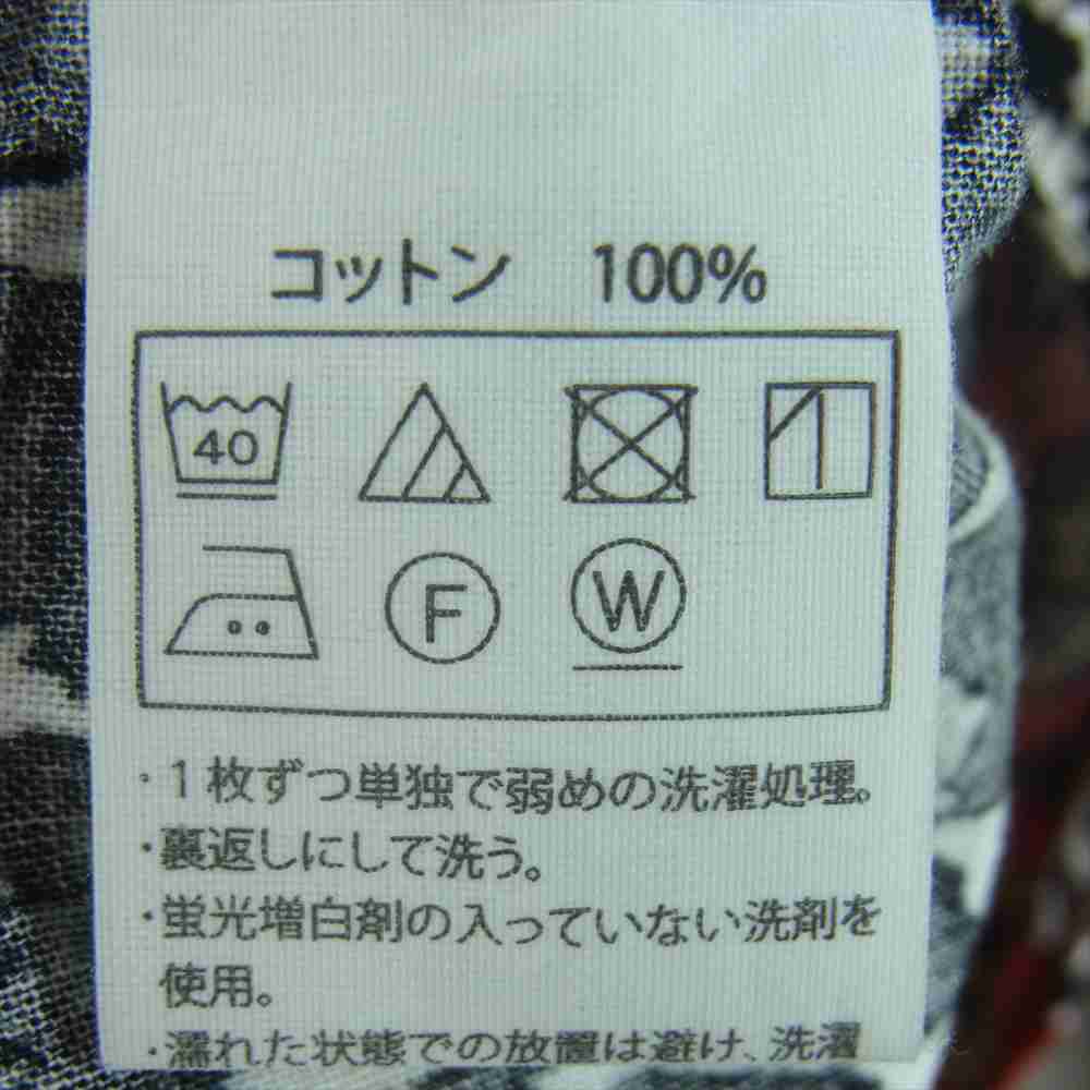 COOTIE クーティー Crazy Leopard Open Neck L/S Shirt クレイジー レオパード オープン ネック 長袖 シャツ ブラック系 ホワイト系 S【中古】
