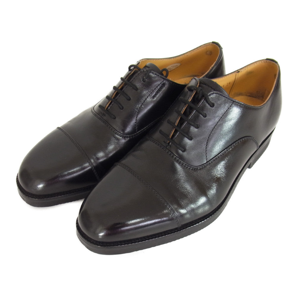 PAUL STUART ポールスチュアート PS 3406 内羽根 ストレートチップ ビブラムソール ドレスシューズ ビジネスシューズ  ブラック系 26cm【中古】