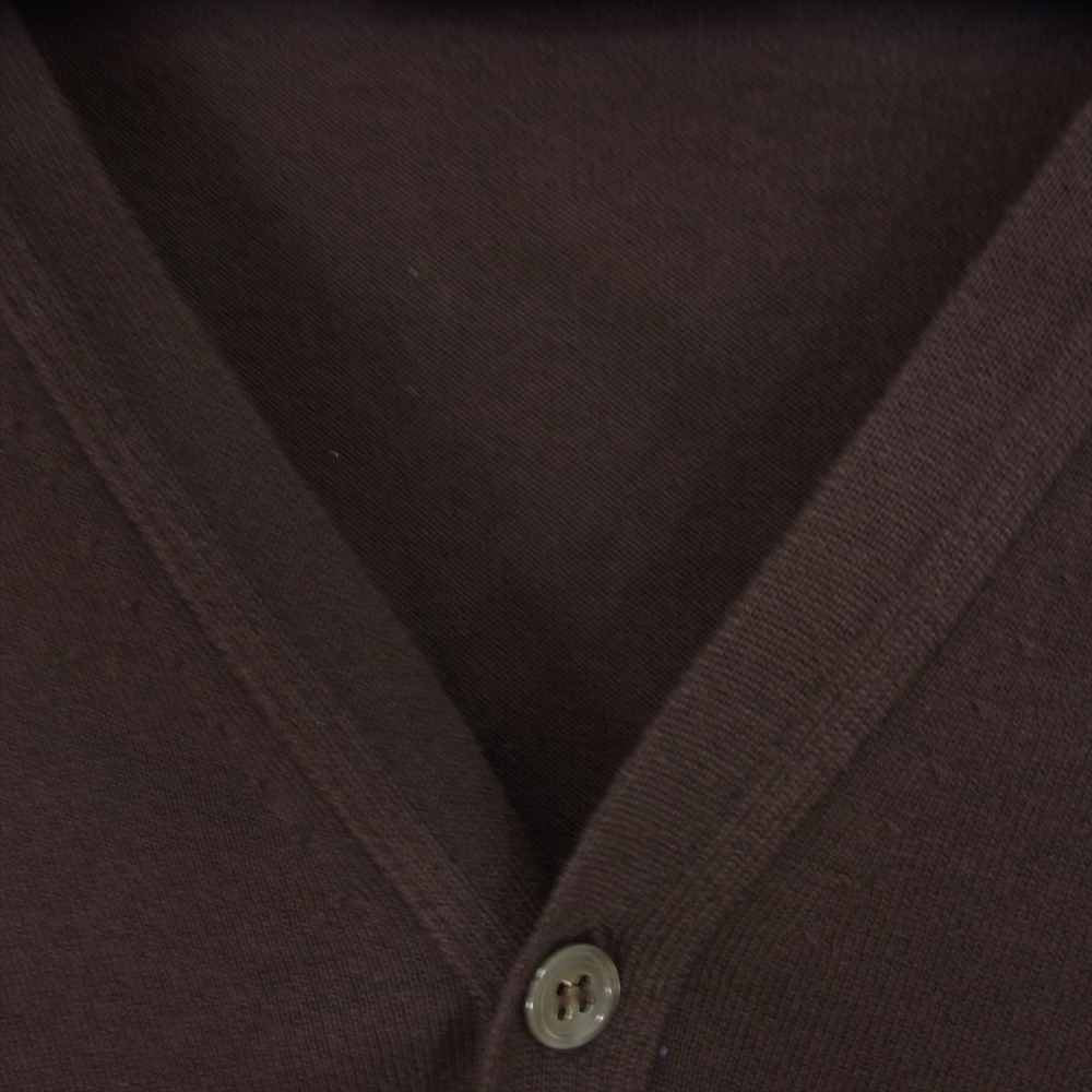 JOHN SMEDLEY ジョンスメドレー イギリス製 国内正規品 CONNAUGHT VN CARDIGAN LS TBC EASY FIT イージー フィット コットン ハイゲージニット カーディガン ボタン ブラウン系 M【新古品】【未使用】【中古】