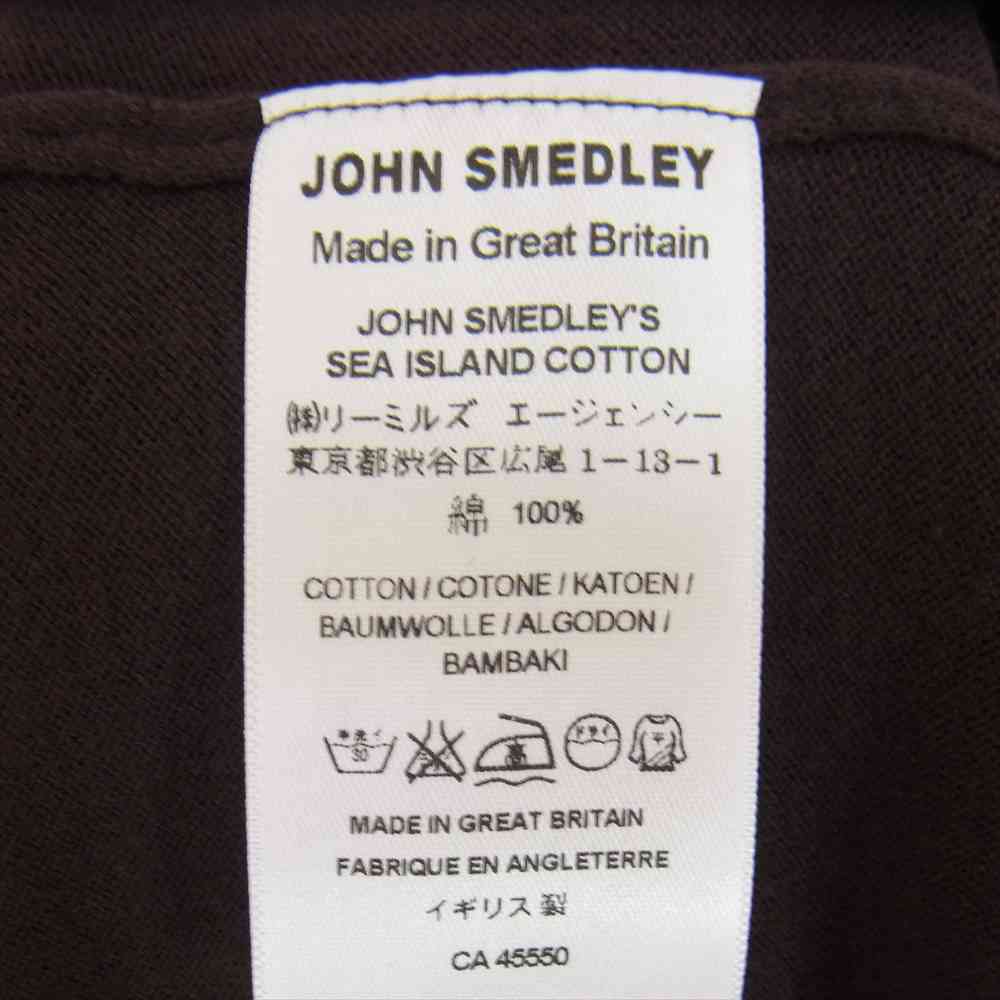 JOHN SMEDLEY ジョンスメドレー イギリス製 国内正規品 CONNAUGHT VN CARDIGAN LS TBC EASY FIT イージー フィット コットン ハイゲージニット カーディガン ボタン ブラウン系 M【新古品】【未使用】【中古】