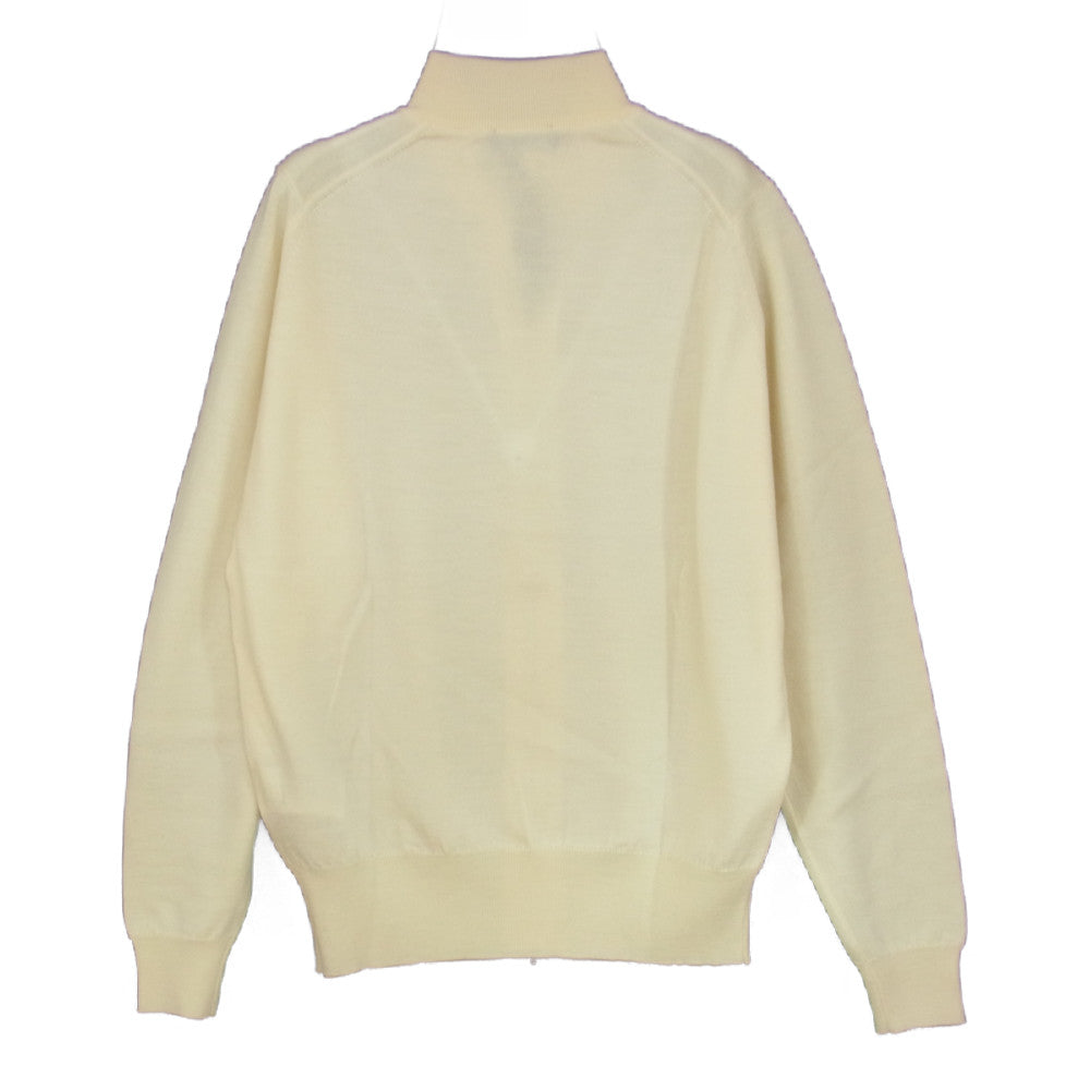 JOHN SMEDLEY ジョンスメドレー CA45550 イギリス製 国内正規品 LIONEL JACKET MTN ZIP LS EASY FIT メリノウール ハイゲージニット ジップ カーディガン オフホワイト系 M【極上美品】【中古】