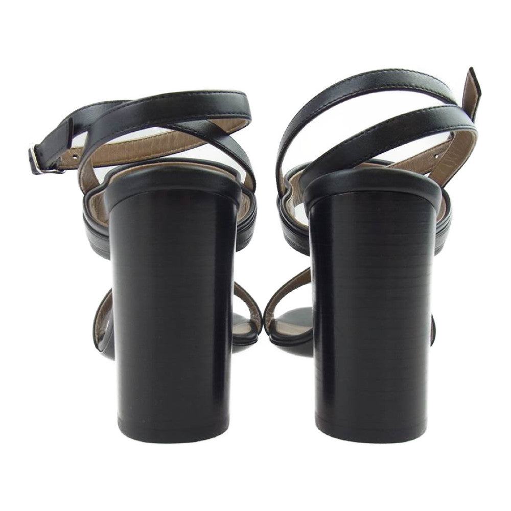 HERMES エルメス Antigone sandal アンティゴネ サンダル コリエドシアン レザー  ブラック系 36【極上美品】【中古】