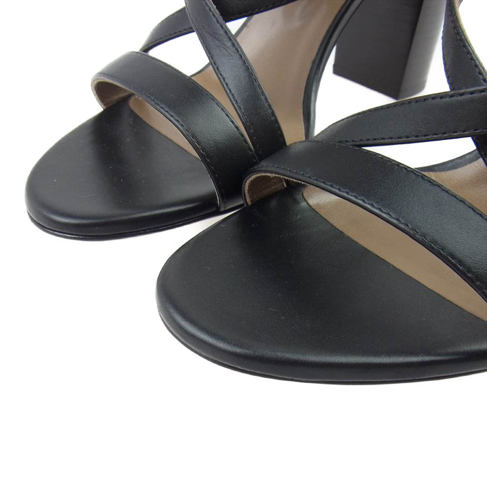 HERMES エルメス Antigone sandal アンティゴネ サンダル コリエドシアン レザー  ブラック系 36【極上美品】【中古】