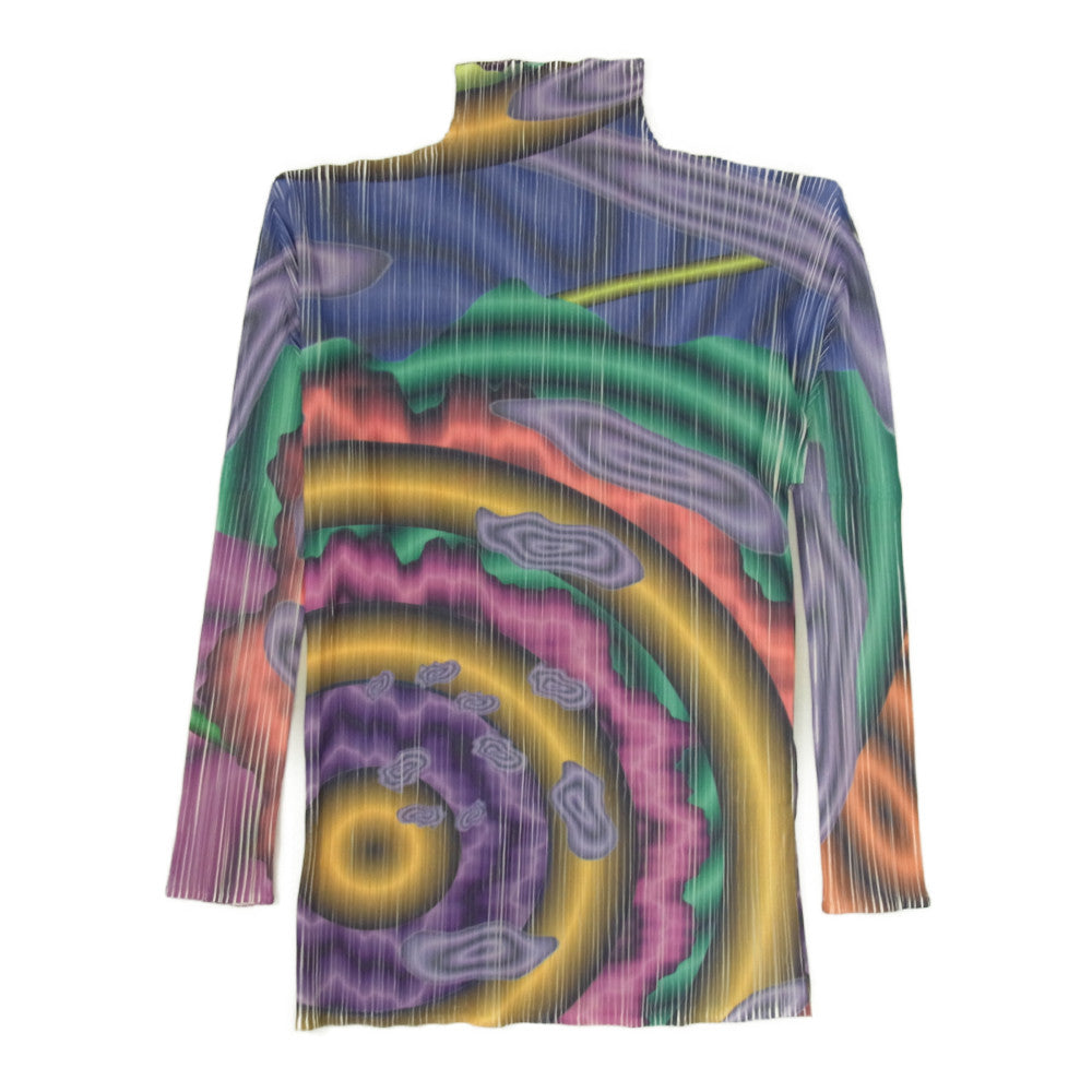 PLEATS PLEASE プリーツプリーズ イッセイミヤケ PP54-JK204 プリーツ加工 Tadanori Yokoo Graphic 横尾忠則 転写 プリント 総柄 ボトルネック カットソー マルチカラー系 F【美品】【中古】