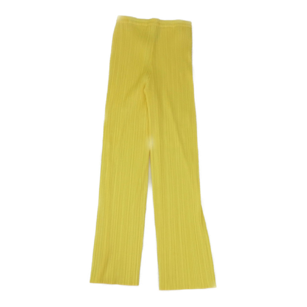 PLEATS PLEASE プリーツプリーズ イッセイミヤケ PP81-JE850 プリーツ加工 おめでた プリント ベスト パンツ セットアップ イエロー系 3【美品】【中古】
