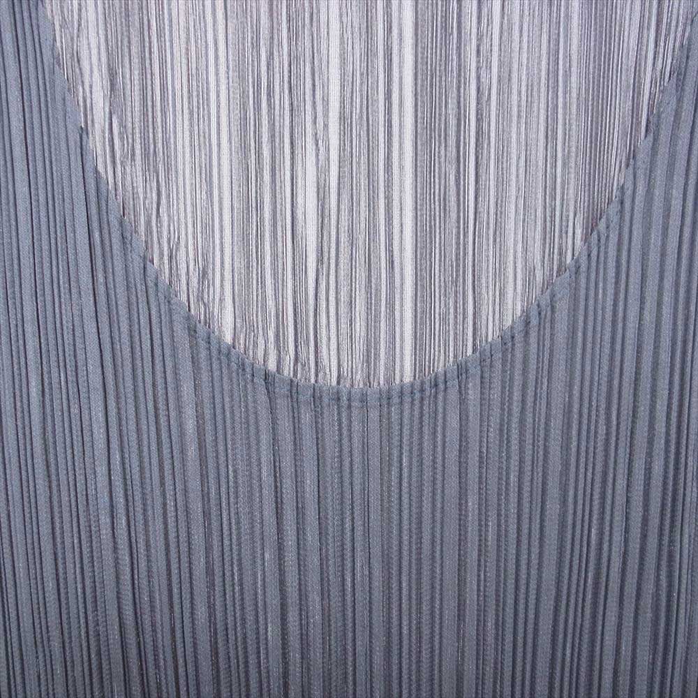 PLEATS PLEASE プリーツプリーズ イッセイミヤケ PP04-JK615 プリーツ加工 スリット ロング ノースリーブ カットソー グレー系 3【中古】